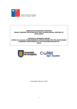 Associative Research Program Basal Funding for Scientific and Technological Centers of Excellence Technical Progress Report Copa