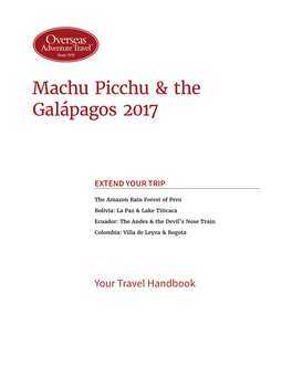 Machu Picchu & the Galápagos 2017