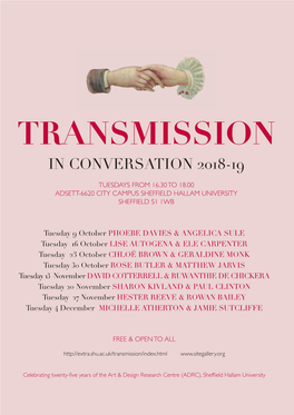 Transmission in Conversation 2018-19