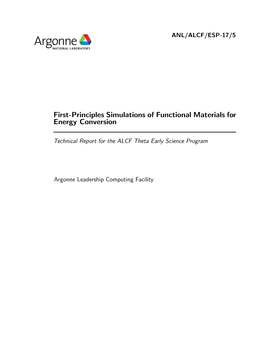 First-Principles Simulations of Functional Materials for Energy Conversion