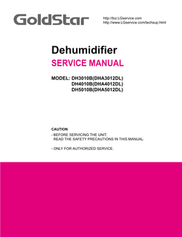 Dehumidifier SERVICE MANUAL