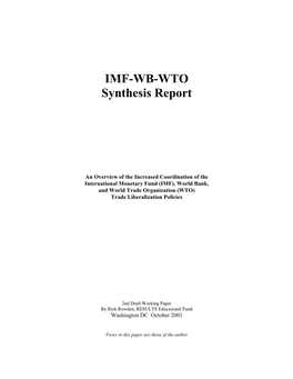 IMF-WB-WTO Synthesis Report