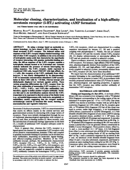 Molecular Cloning, Characterization, and Localization of a High