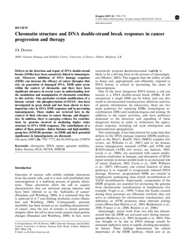 Chromatin Structure and DNA Double-Strand Break Responses in Cancer Progression and Therapy