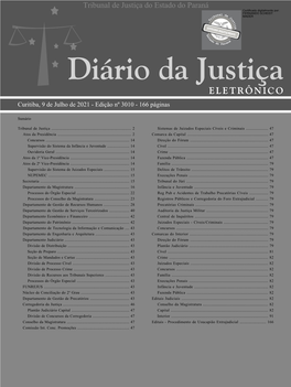 Curitiba, 9 De Julho De 2021 - Edição Nº 3010 - 166 Páginas