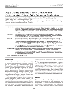 Rapid Gastric Emptying Is More Common Than Gastroparesis In