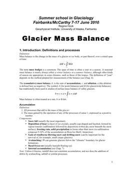 Glacier Mass Balance