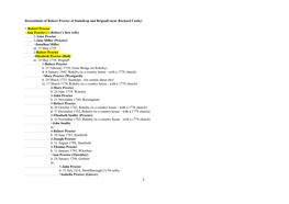 Descendants of Robert Procter of Staindrop and Brignall (Near Barnard Castle)