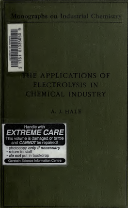 The Applications of Electrolysis in Chemical Industry