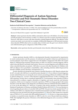 Differential Diagnosis of Autism Spectrum Disorder and Post Traumatic Stress Disorder: Two Clinical Cases