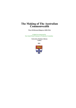 The Making of the Australian Commonwealth
