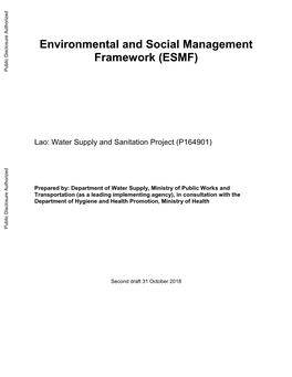 Environmental and Social Management Framework (ESMF)