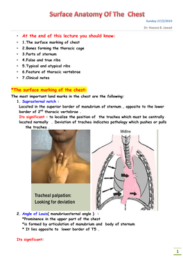 Surface Anatomy of the Chest