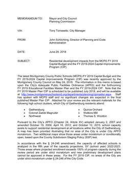 MEMORANDUM TO: Mayor and City Council Planning Commission