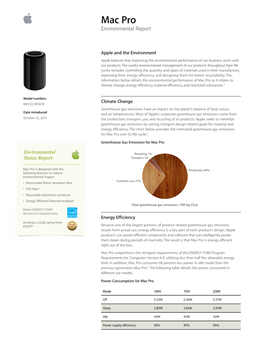 Mac Pro Environmental Report