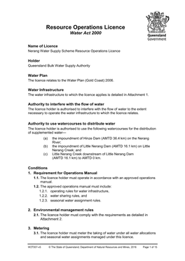 Nerang WSS Resource Operations Licence