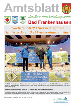 Bad Frankenhausen Nächster MDR Osterspaziergang Findet 2019 in Bad Frankenhausen Statt