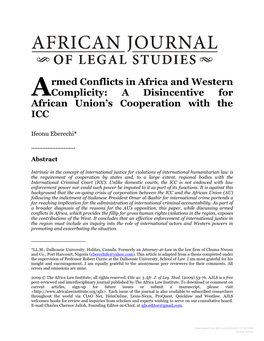 Armed Conflicts in Africa and Western Complicity Eberechi