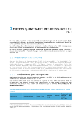 1Aspects Quantitatifs Des Ressources En Eau