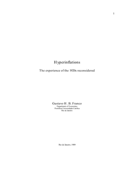 Hyperinflations