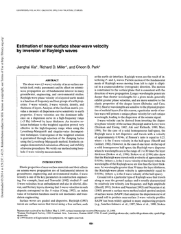 Estimation of Near‐Surface Shear‐Wave Velocity by Inversion Of