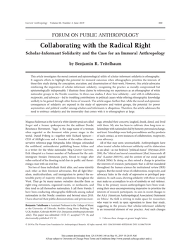Collaborating with the Radical Right: Scholar-Informant Solidarity and The