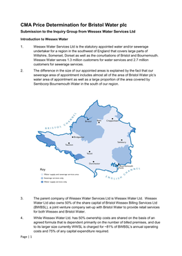 CMA Price Determination for Bristol Water Plc Submission to the Inquiry Group from Wessex Water Services Ltd