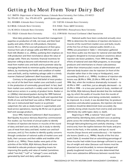 WDMC2001 Getting the Most from Your Dairy Beef: Proceedings of the 5Th Western Dairy Management Conference