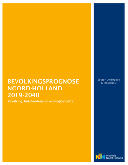 Bevolkingsprognose Noord-Holland 2019-2040