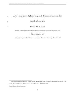 A Two-Way Nested Global-Regional Dynamical Core on the Cubed