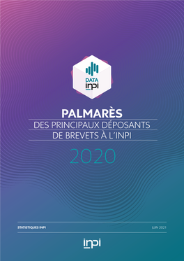 Palmarès Des Principaux Déposants De Brevets À L’Inpi 2020