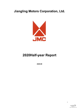 Jiangling Motors Corporation, Ltd. 2020Half-Year Report