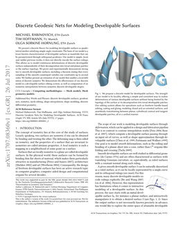 Discrete Geodesic Nets for Modeling Developable Surfaces