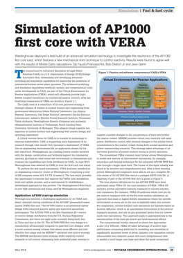 Simulation of AP1000 First Core with VERA