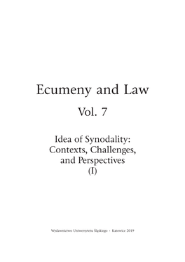 Ecumeny and Law Vol