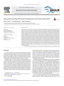 Risk-Based Screening of Selected Contaminants in the Great Lakes Basin