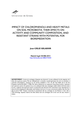 Impact of Chlorophenols and Heavy Metals