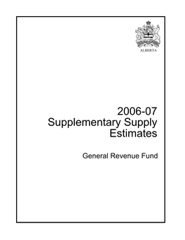 2006-07 Supplementary Supply Estimates