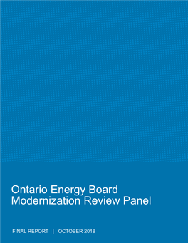 Ontario Energy Board Modernization Review Panel Final Report 2