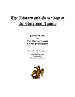 History and Genealogy of the Norcross Family