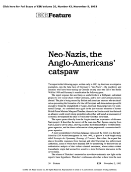 Neo-Nazis, the Anglo-Americans' Catspaw