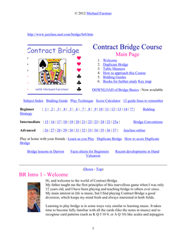 Contract Bridge Course Main Page 1