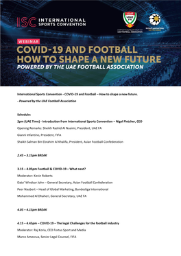 COVID-19 and Football – How to Shape a New Future