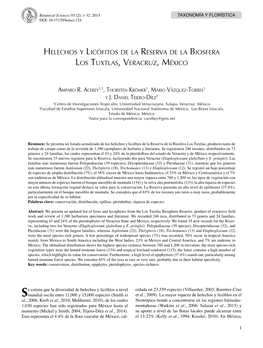 Helechos Y Licófitos De La Reserva De La Biosfera Los Tuxtlas, Veracruz, México