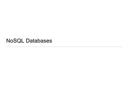 Nosql Databases Overview