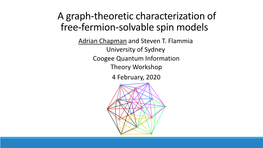 A Graph-Theoretic Characterization of Free-Fermion-Solvable Spin Models Adrian Chapman and Steven T