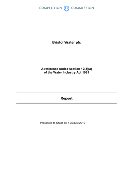 Bristol Water Plc Report