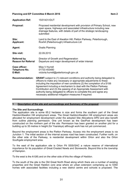 Land to the East of Alwalton Hill Fletton Parkway Peterborough , Item 9. PDF