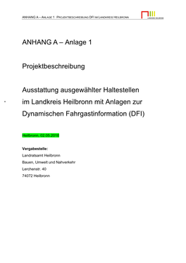 Anhang a – Anlage 1 Projektbeschreibung Dfi Im Landkreis Heilbronn