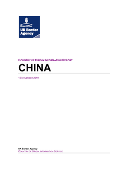 Country of Origin Information Report China